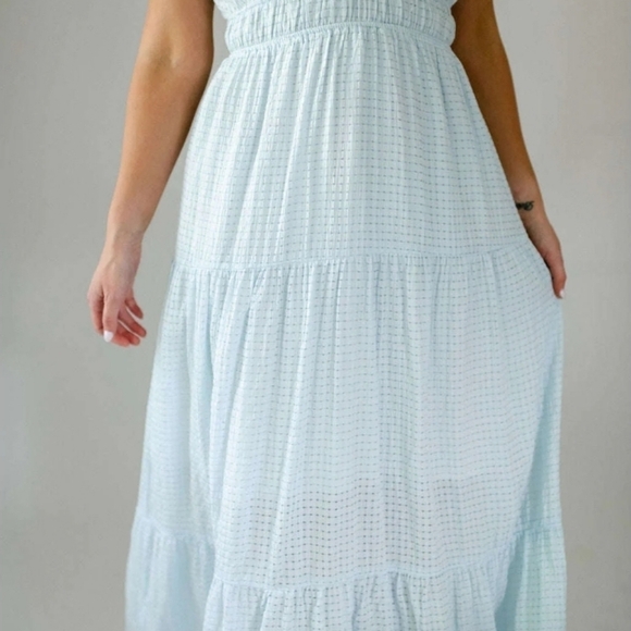 Meet Me In Santorini* Open Back* Sundress* Blue* Sz M - Picture 3 of 10